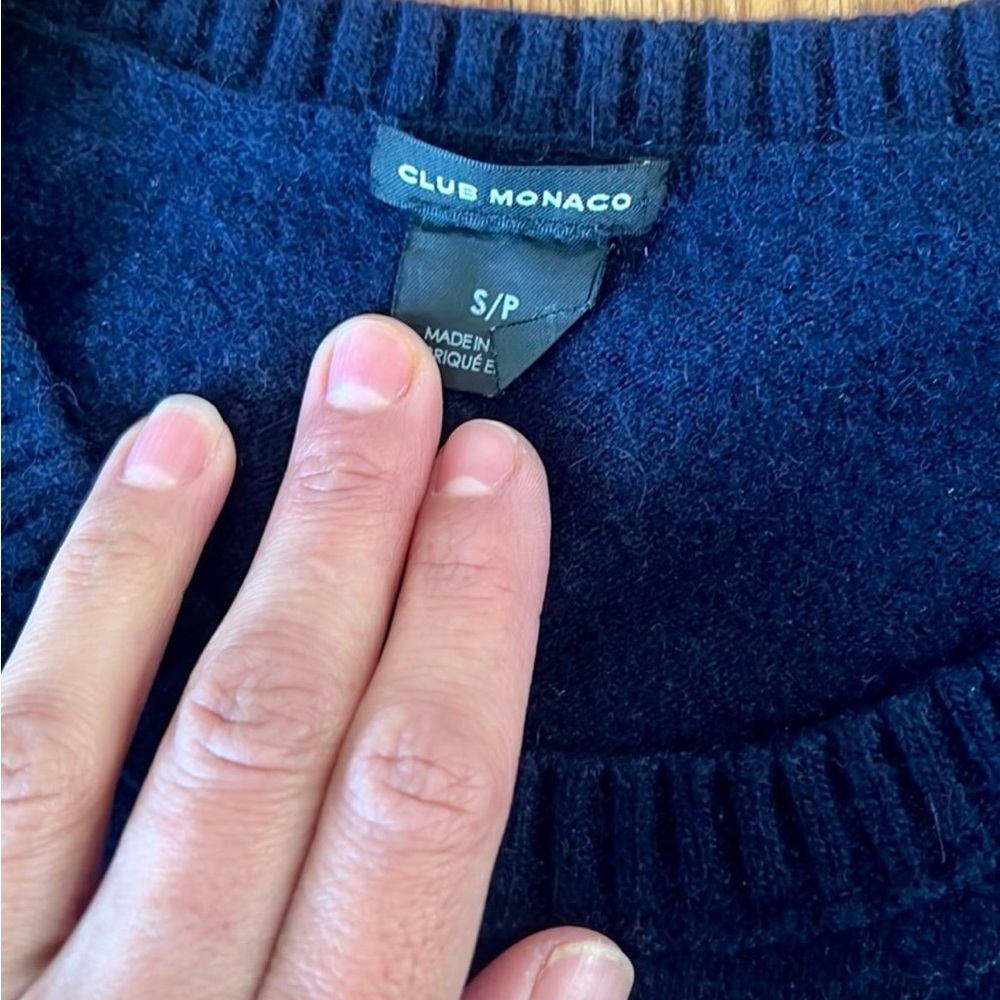 Club monaco blue Sweater with closures on the sides size small - Picture 3 of 8